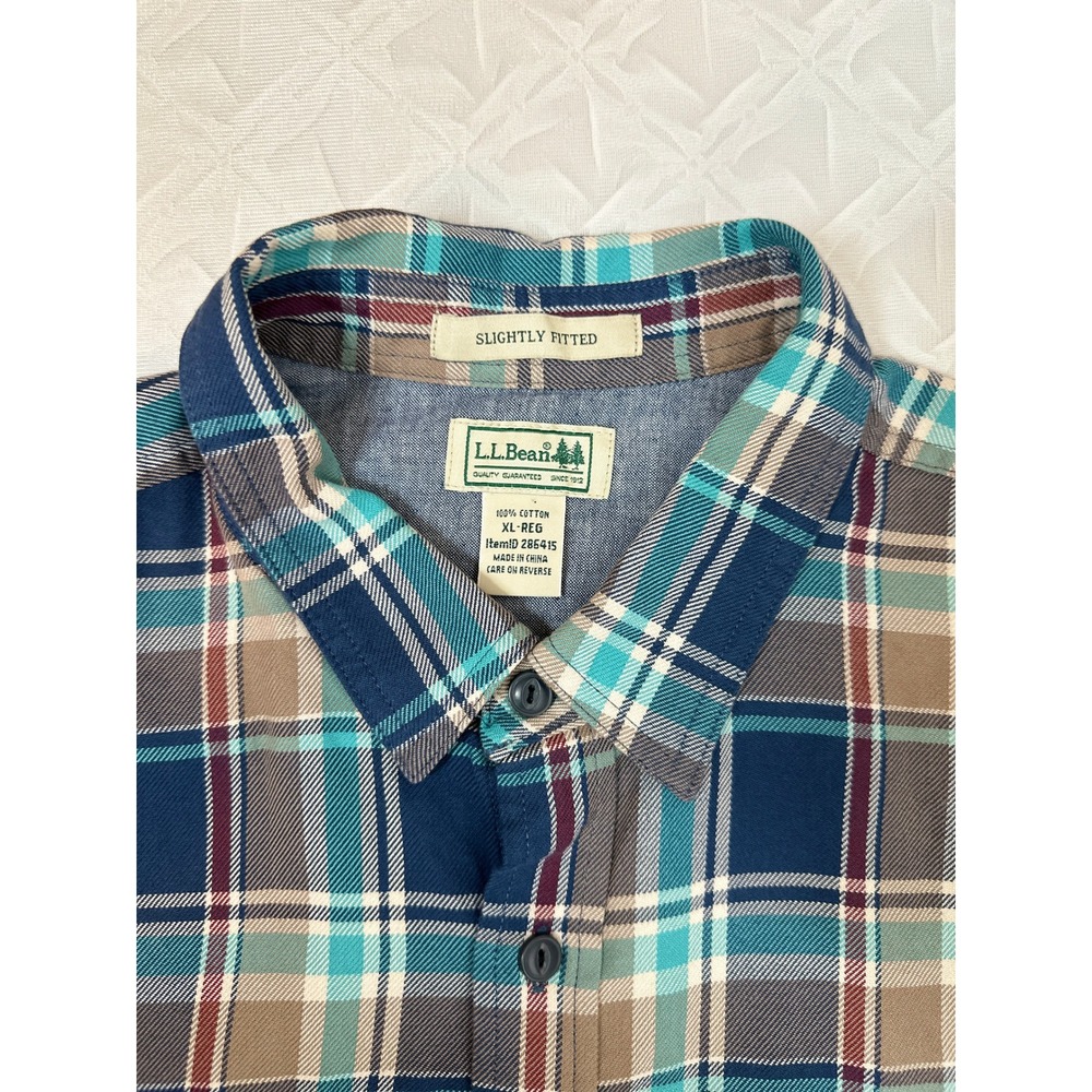 NWOT LL Bean Men's Plaid Button Down Shirt XLARGE Outdoor Nature Gorpcore - Picture 5 of 6